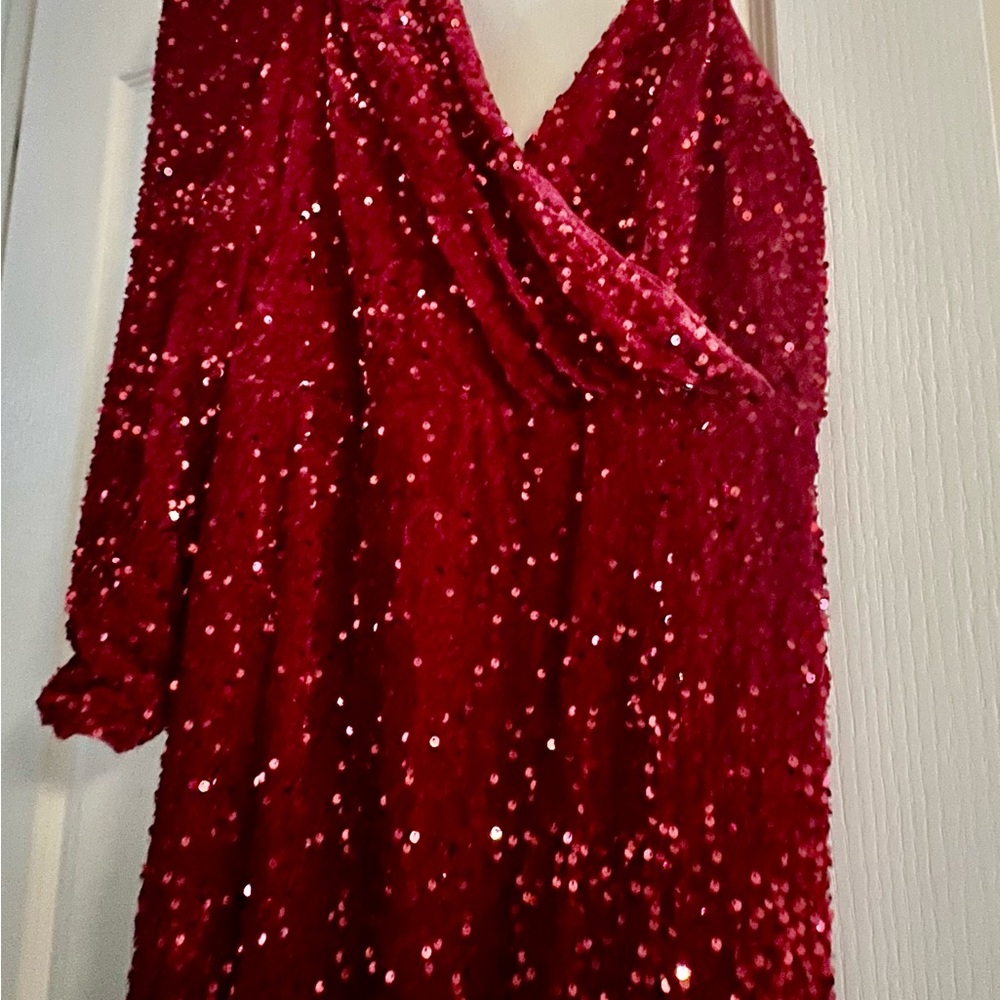 SHEIN Red Sequin Dress